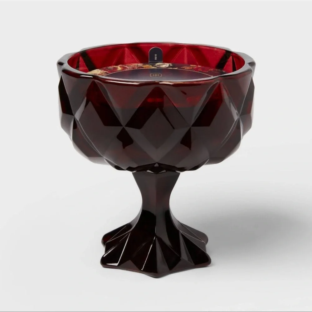 Threshold Faceted Coup Haunt Couture Large Glass Filled Red Wax 14.5oz Candle - Picture 2 of 9